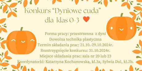 Konkurs “Dyniowe cuda” dla klas 0-3