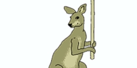Powiększ grafikę: rysunek kangura trzymającego tabliczkę z napisem "Czwartek 17 marca 2022"