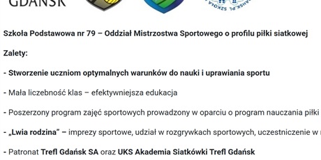 Oddział Mistrzostwa Sportowego o profilu piłki siatkowej - nabór