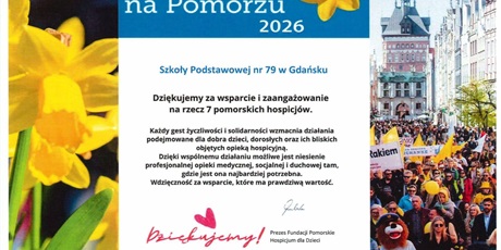 Podziękowania za wolontariat